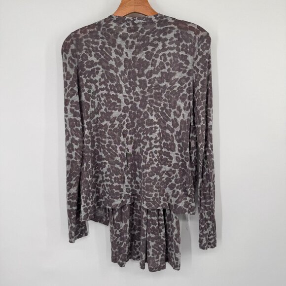 Michael Stars Womens Leopard  2 pc shirt jacket knit  Long Sleeve Top one size - Picture 6 of 14